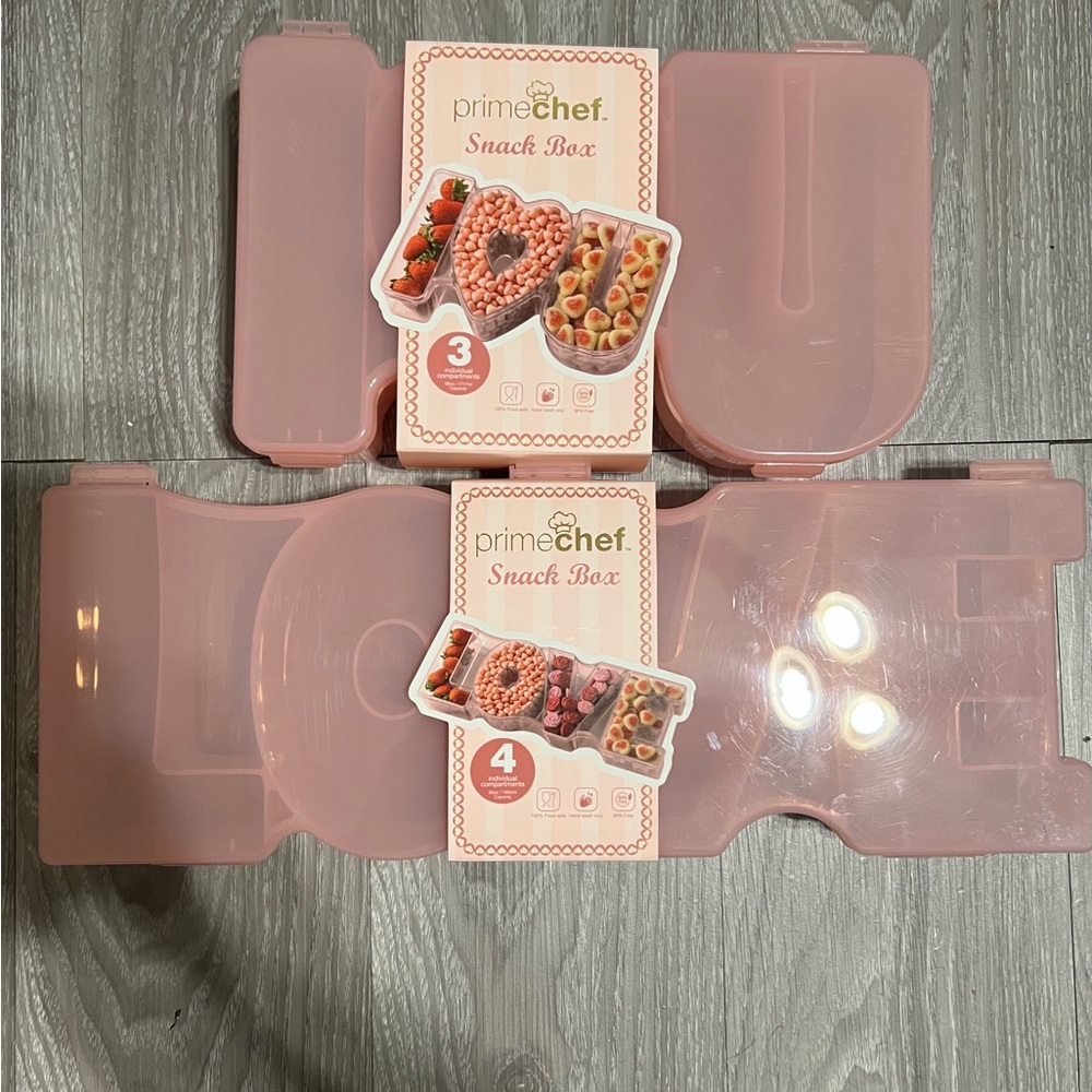 PrimeChef Pink Snack Box Bento Container | 3 and  4 Compartments  | New